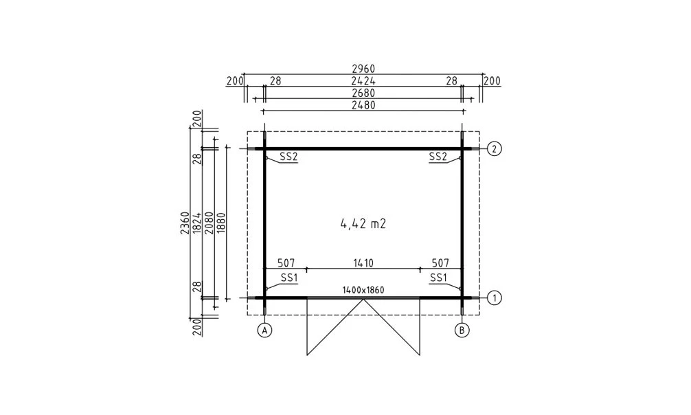 Blokhut Siem 296 x 236 cm OP = OP - Afbeelding 4